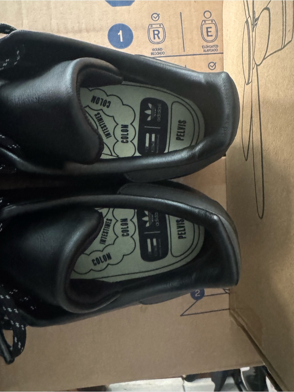 adidas Pharrell x Stan Smith HU All-Black Low-Top Leather Sneakers - Picture 4 of 6